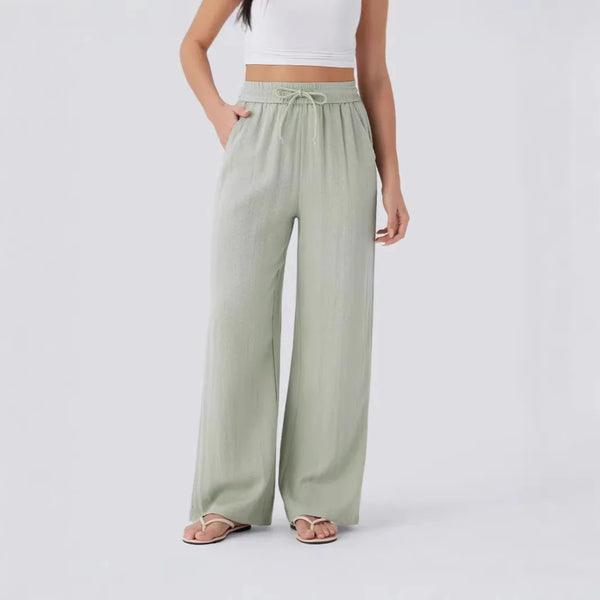 Linen Flow Wide Leg Trousers