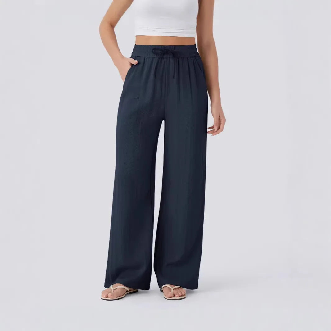 Linen Flow Wide Leg Trousers